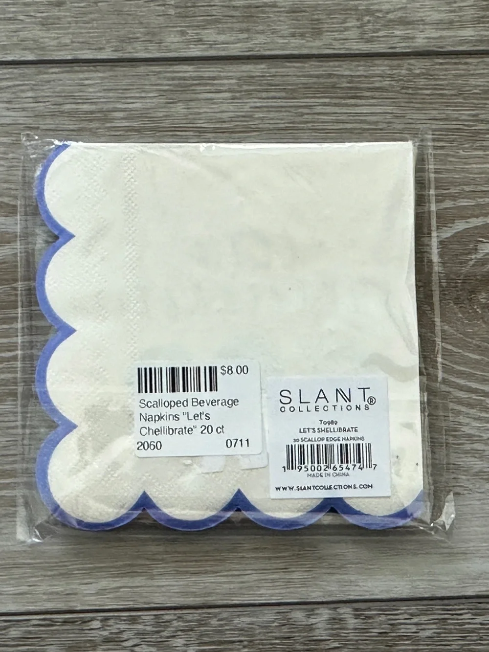 NWT Let’s Shellibrate! Beverage Cocktail Napkin Sea Shells Package of 20